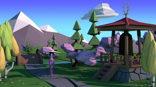 Sakura - Japanese Themed Low Poly Landscape preview image